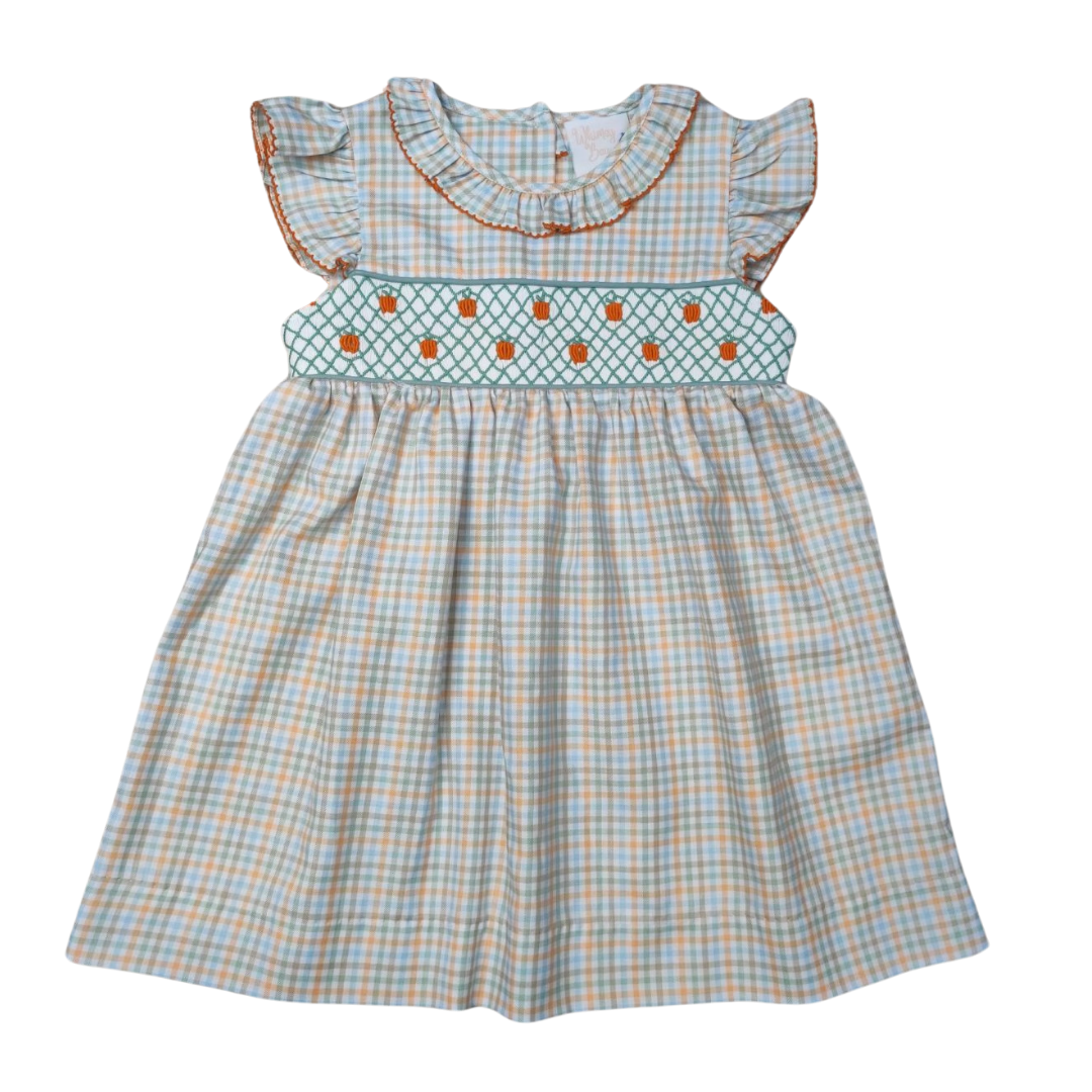 smocked pumpkin dress Pumpkin Picking Flutter Dress 3T
