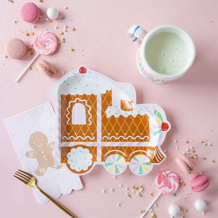 Gingerbread Train Shaped Plate