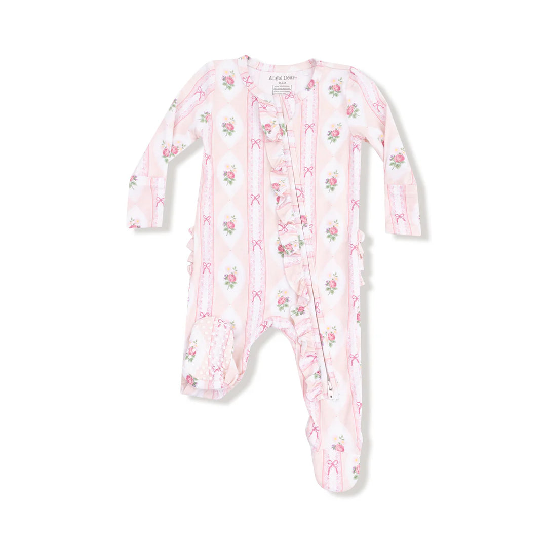 Ogee Lace Floral 2-Way Zipper Footie