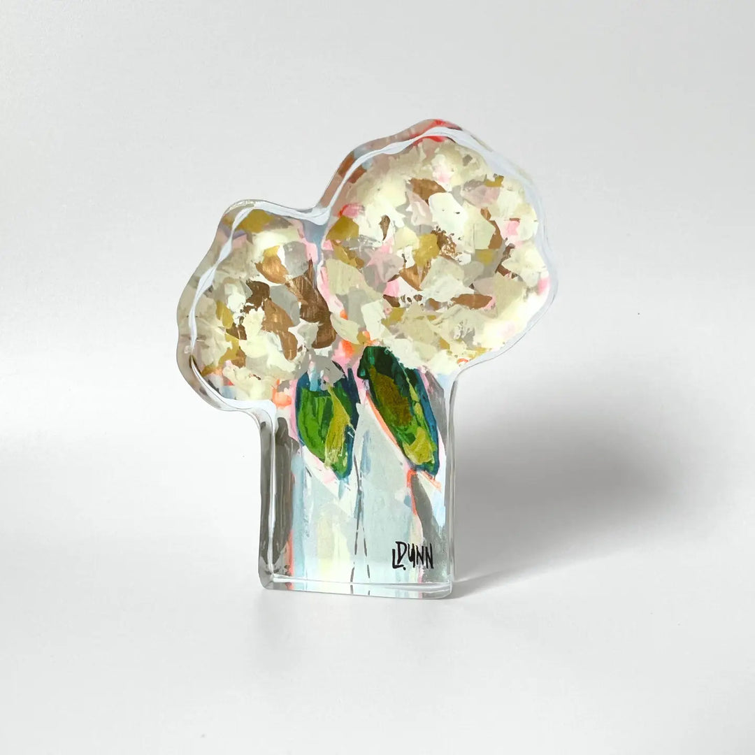 White Tulips Acrylic Bitty Block