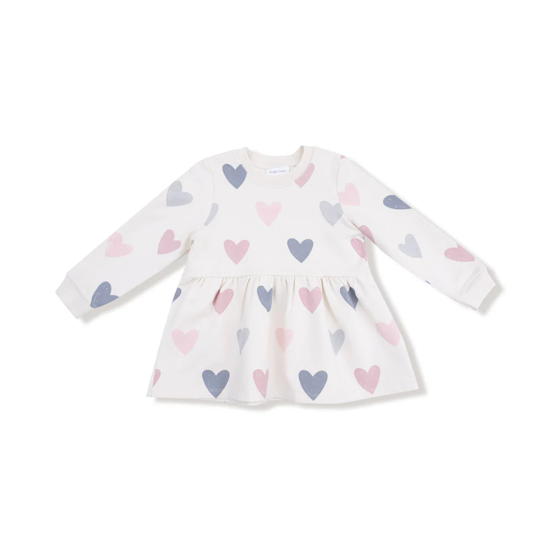 Hearts French Terry Drop Waist Dress