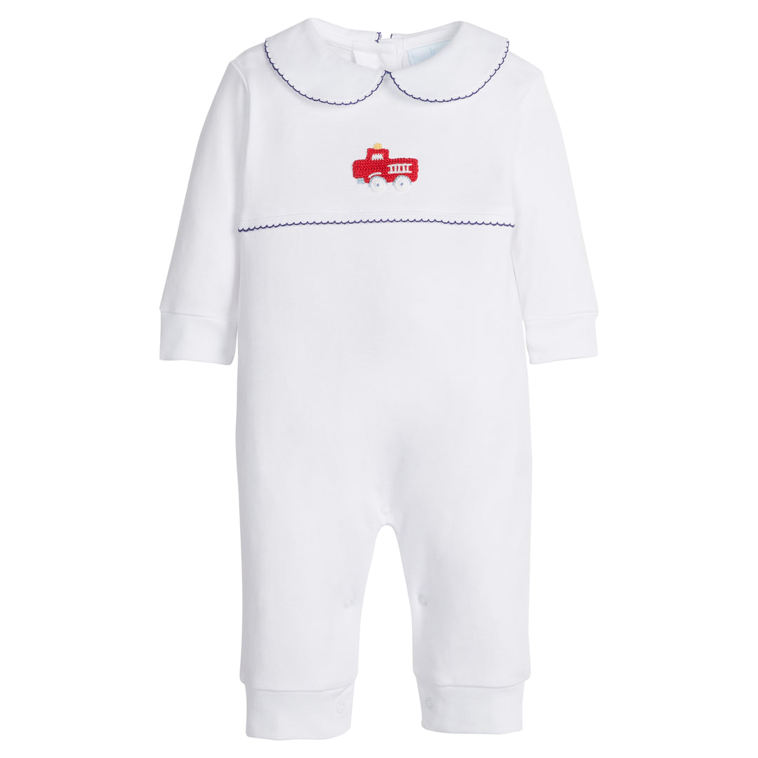 Crochet Playsuit- Fire Truck