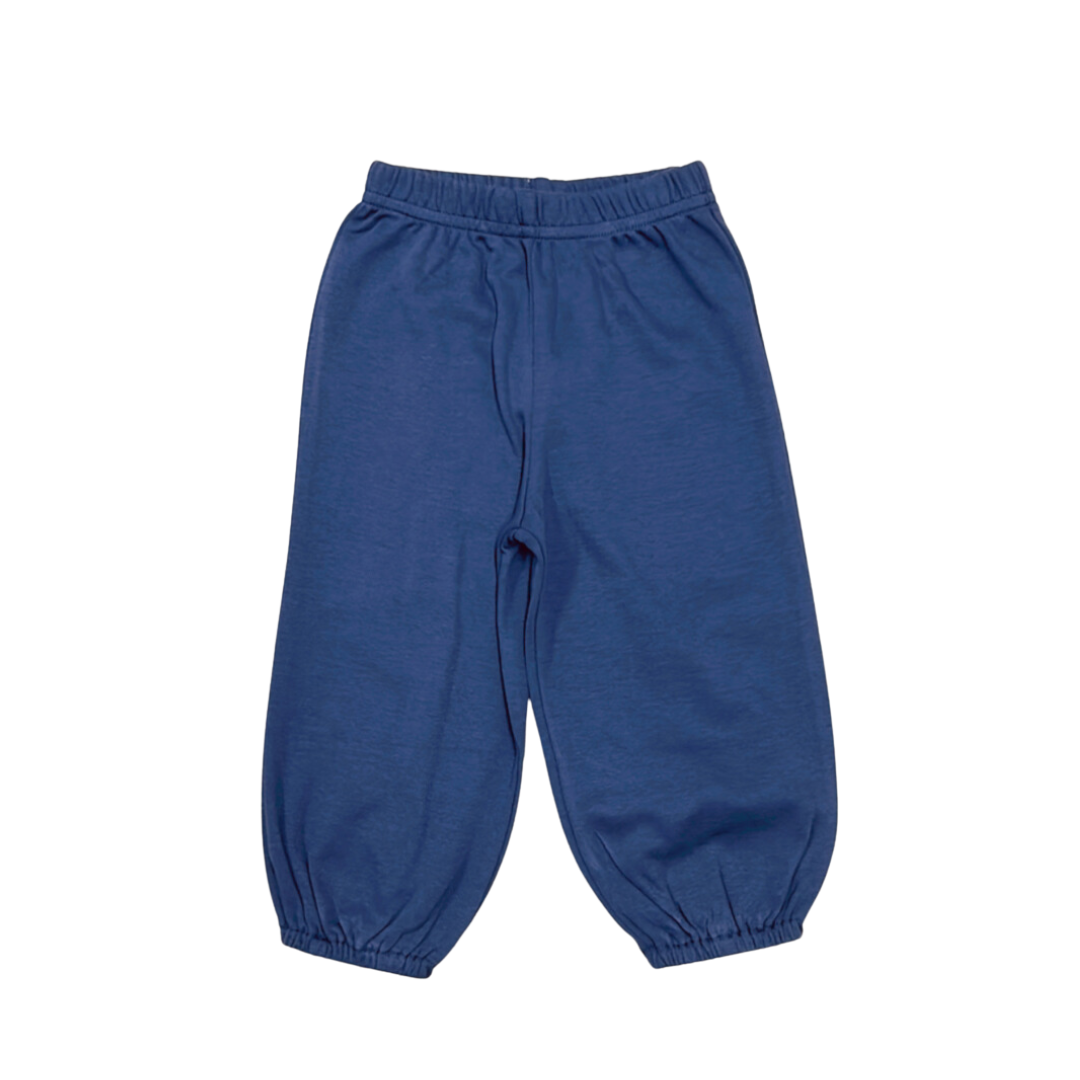Knit pants- elastic and straight leg, navy