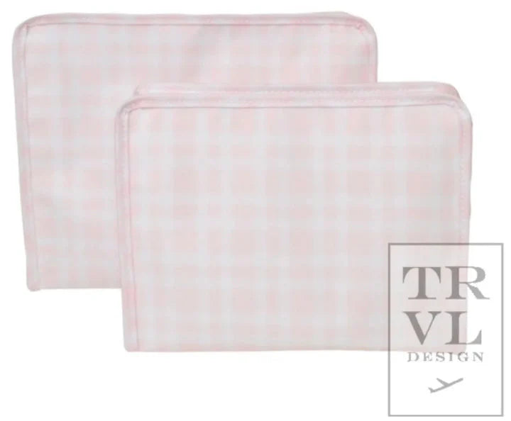 TRVL Roadie Case- Medium Pimlico Plaid Pink