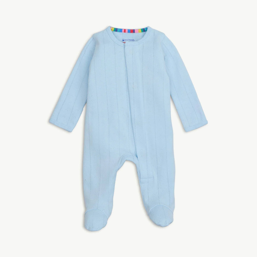 Magnetic Me- Love Lines Blue Pointelle Footie