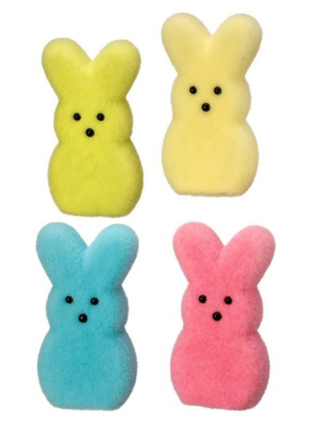 Flocked Peep Bunny Assorted Colors