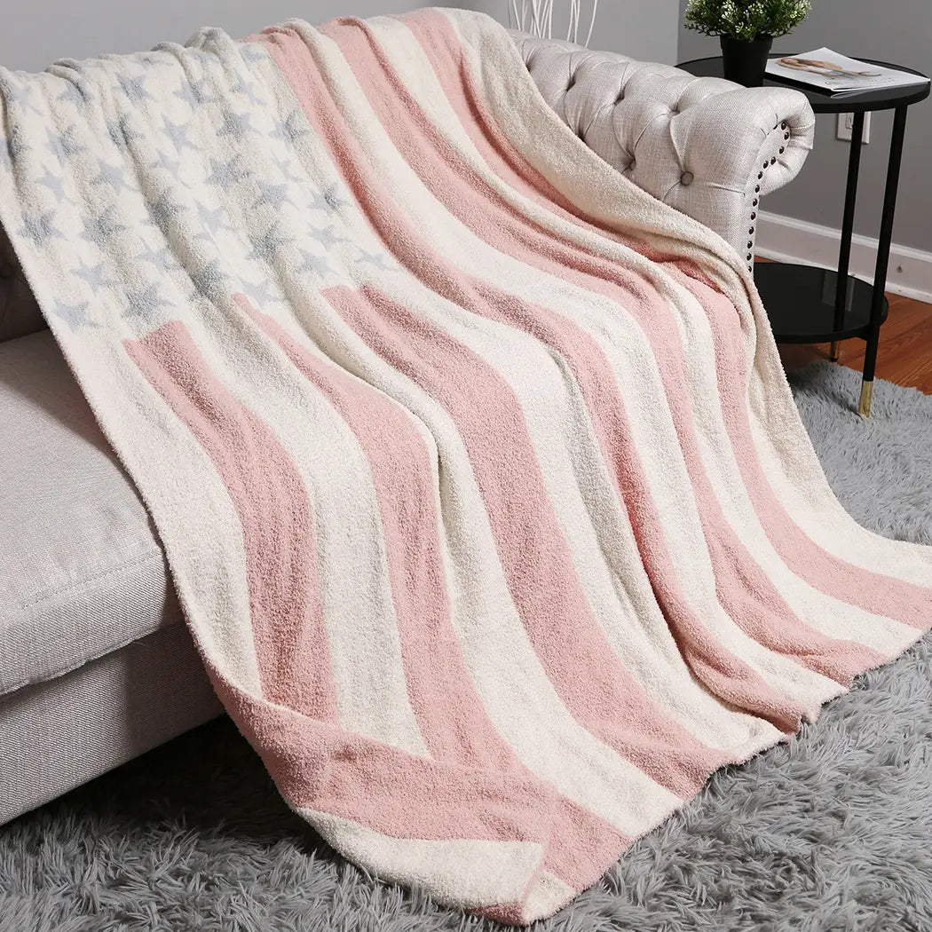 Vintage American Flag Throw Blanket