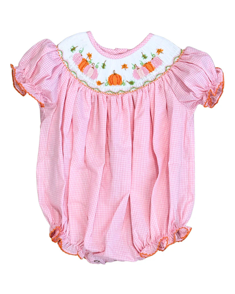 smocked pumpkin dress Smocked Pumpkin Bishop Bubble 6m