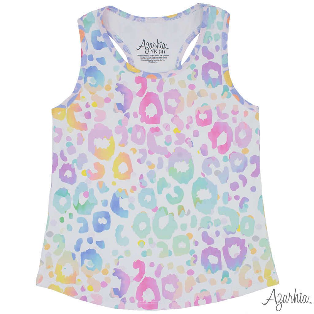 Racer Back Tank- Pastel Leopard