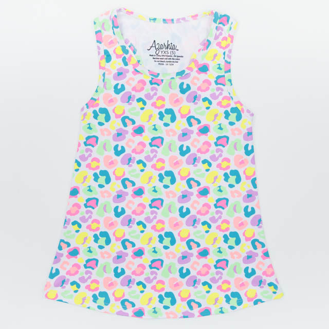 Racer Back Tank- Neon Leopard