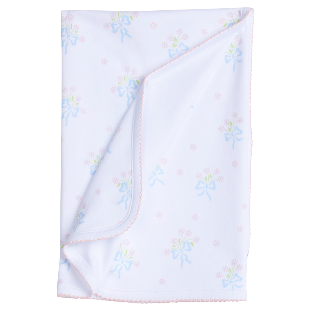 Printed Blanket- Blue Bow Bouquet