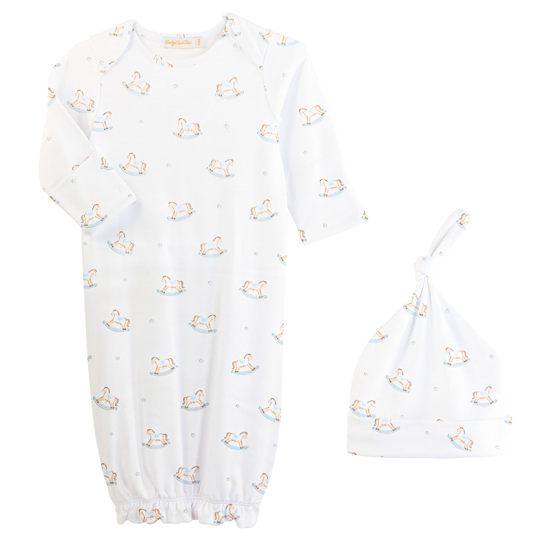 Cute Rocking Horse gown and hat set