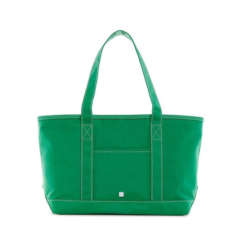 Medium Tote- Kelly Green Coated Canvas