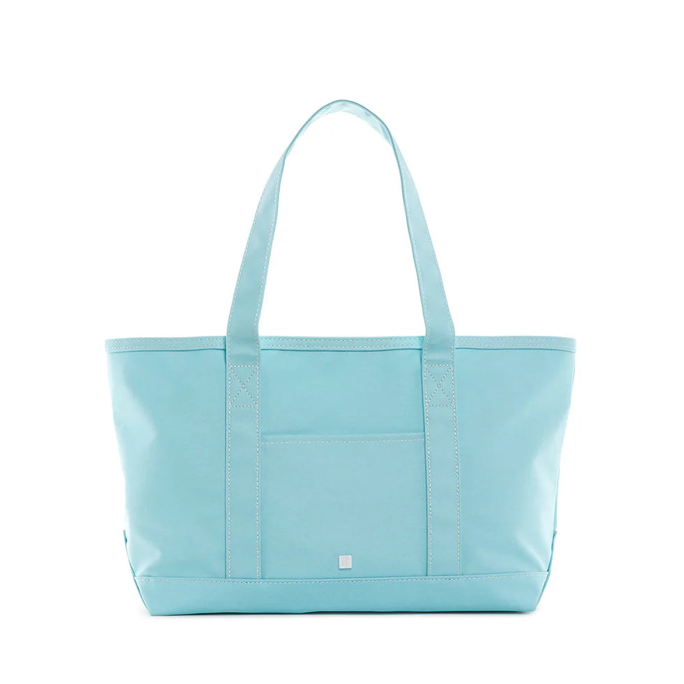 Medium Tote- Lake Blue Coated Canvas