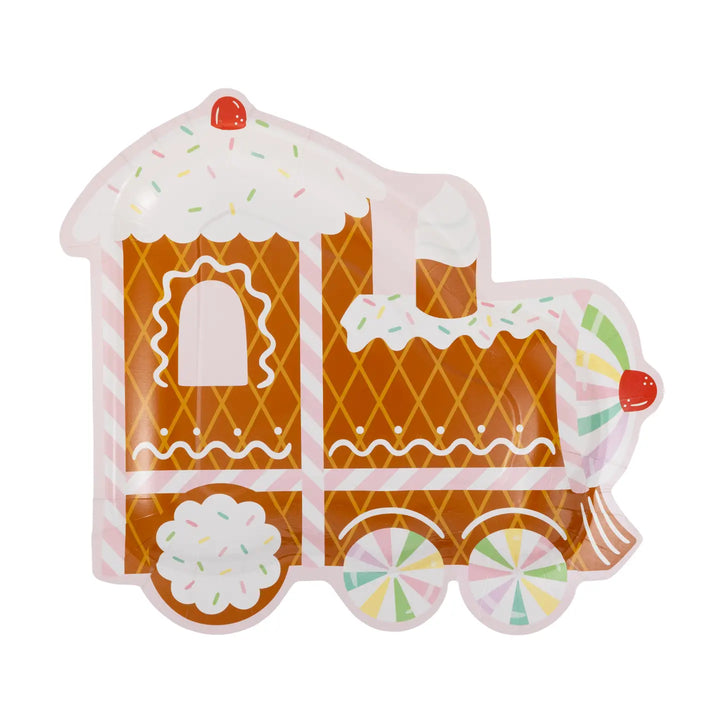 Gingerbread Train Shaped Plate