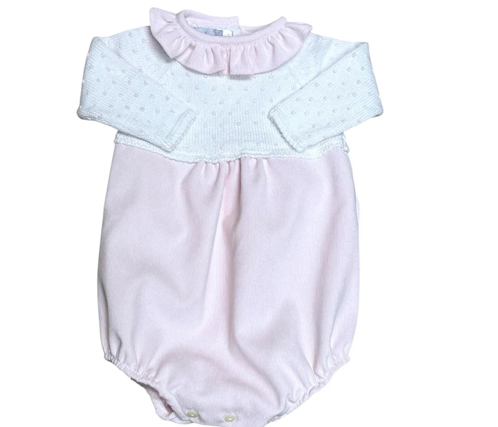Pink Corduroy Bubble - Bitty Dot