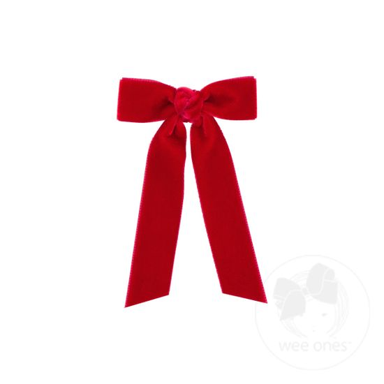 Tiny Velvet Streamer Tails- Red