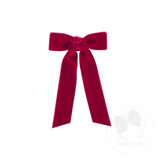 Tiny Velvet Streamer Tails- Cardinal