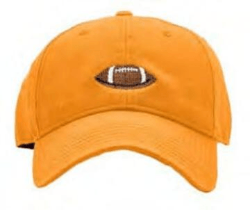 needlepoint hat- light orange football - The Orange Iris 