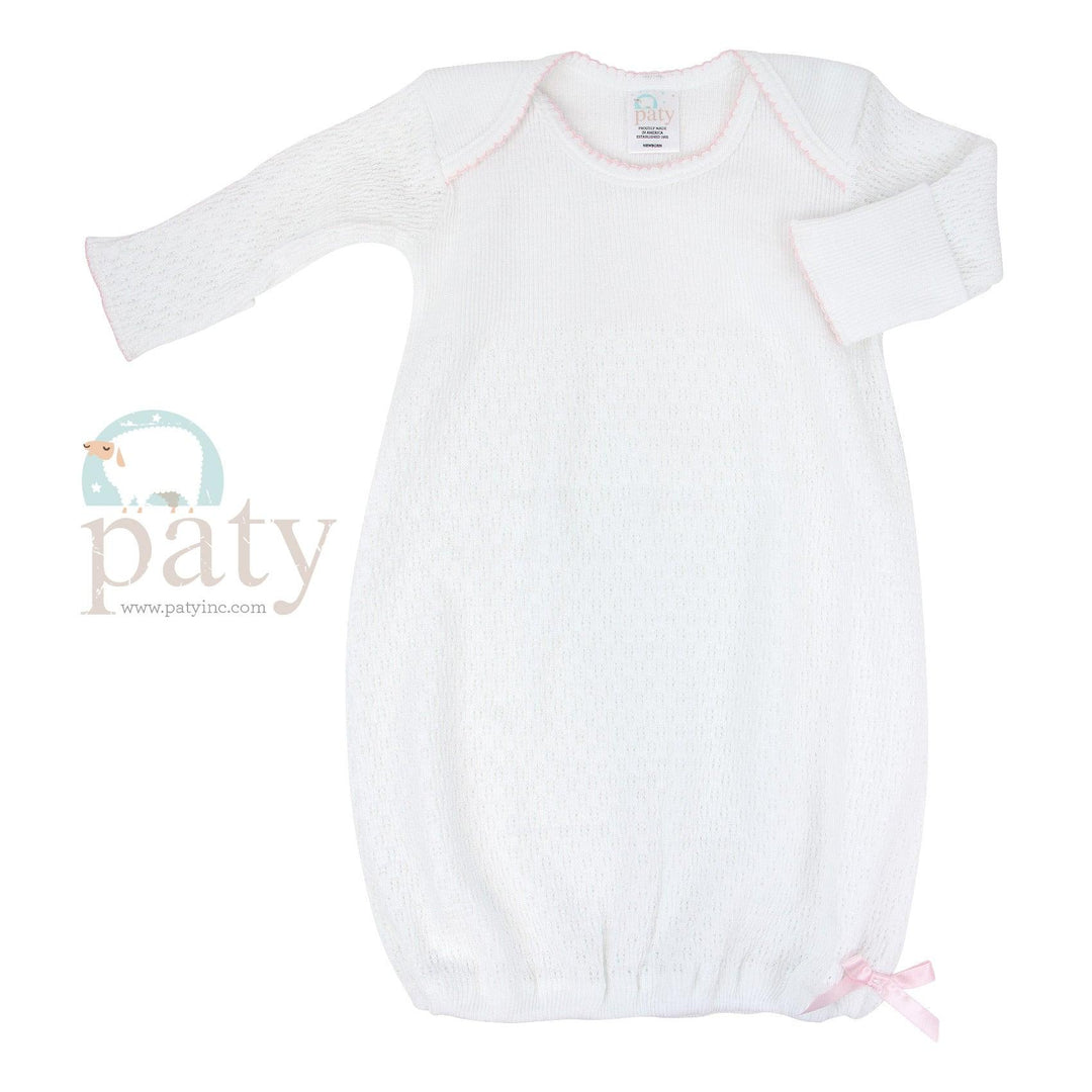 Paty NB Lap Shoulder Gown- pink trim - The Orange Iris