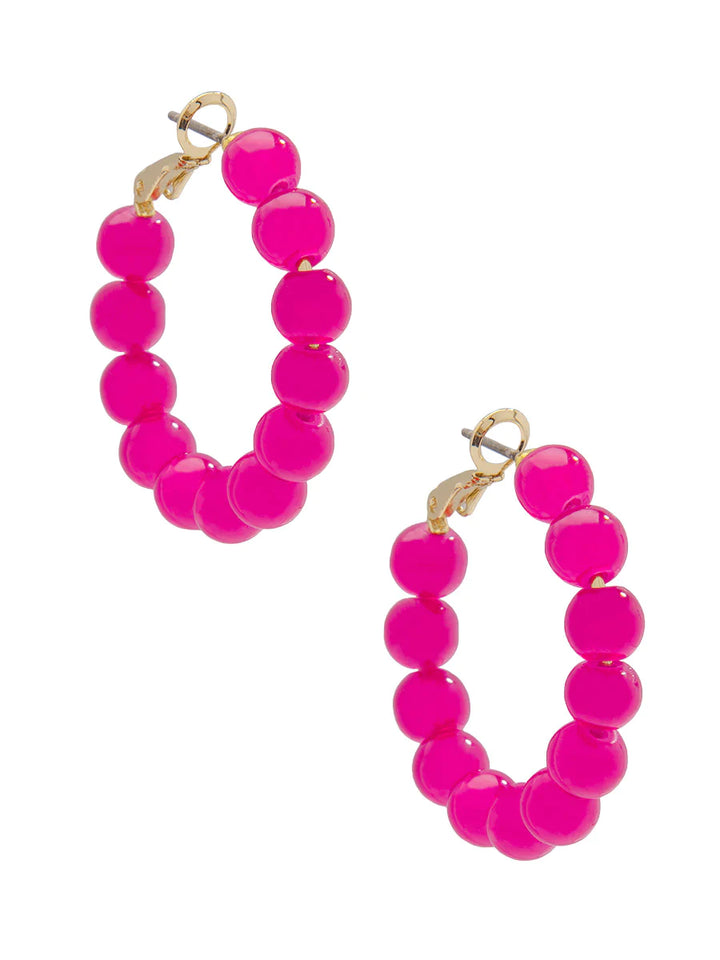 Leila glass bead hoop earrings- mult colors - The Orange Iris