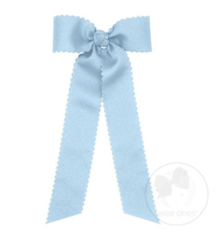 Wee Ones bow- medium scallop with tails (mult colors) - The Orange Iris