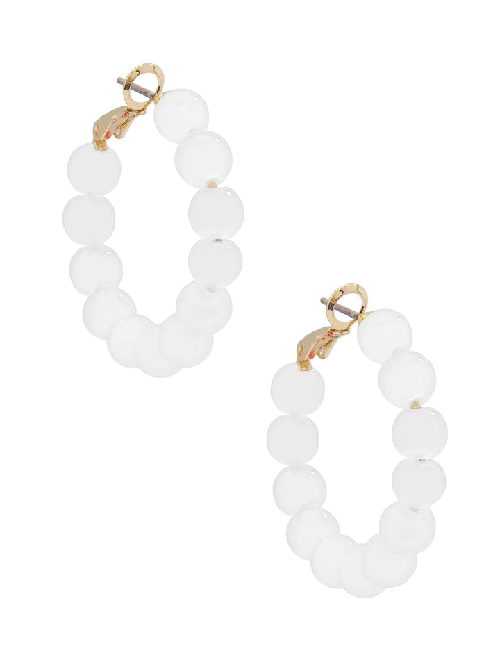 Leila glass bead hoop earrings- mult colors - The Orange Iris