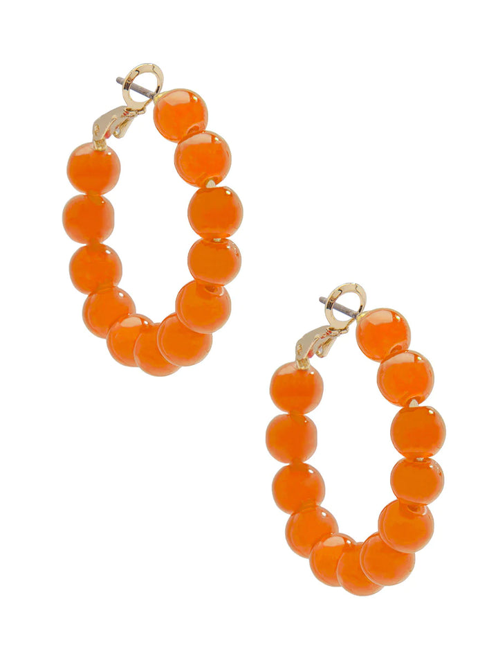 Leila glass bead hoop earrings- mult colors - The Orange Iris