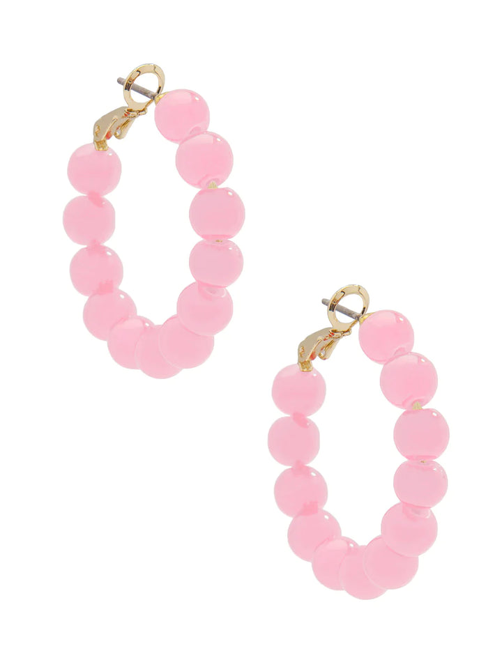 Leila glass bead hoop earrings- mult colors - The Orange Iris