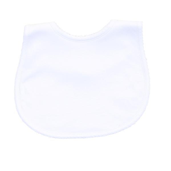 Magnolia Baby Bib- white with white trim - The Orange Iris