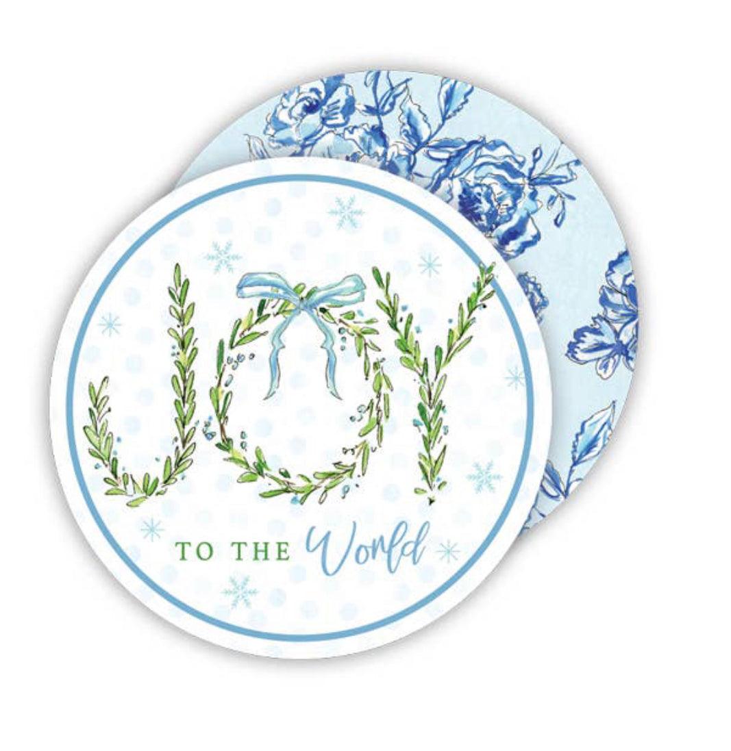 Round paper coasters- Joy to the World - The Orange Iris