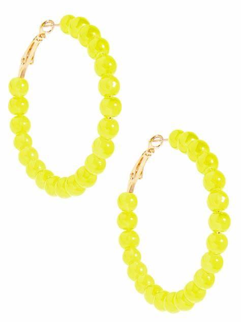 Leila glass bead hoop earrings- mult colors - The Orange Iris