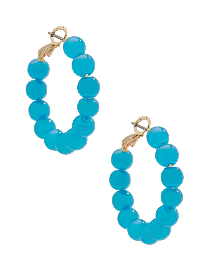Leila glass bead hoop earrings- mult colors - The Orange Iris