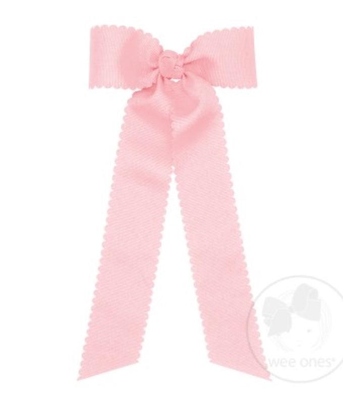 Wee Ones bow- medium scallop with tails (mult colors) - The Orange Iris