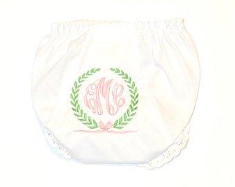 Monogrammed Bloomers- laurel wreath - The Orange Iris