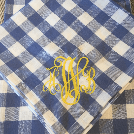 Monogrammed Buffalo Check Dinner Napkins (mult colors) - The Orange Iris