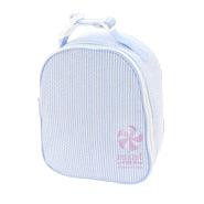 Mint seersucker gumdrop lunch box in light blue