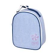navy seersucker lunchbox