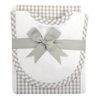 3 Marthas Burp and Drooler Set- gray check - The Orange Iris