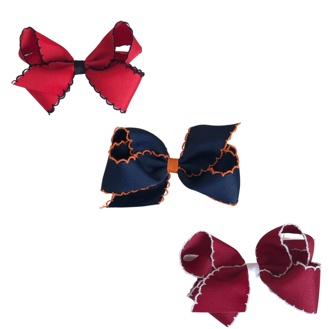 Wee Ones bow- medium moonstitch collegiate - The Orange Iris