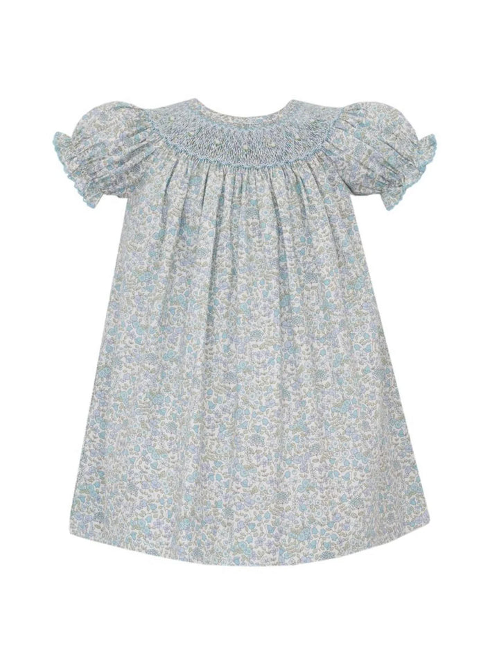 Andrea Blue Liberty Floral Bishop LONG SLEEVE Dress