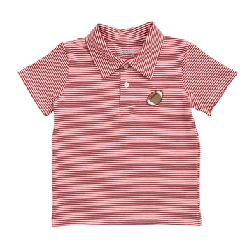 Red Stripe Football Polo