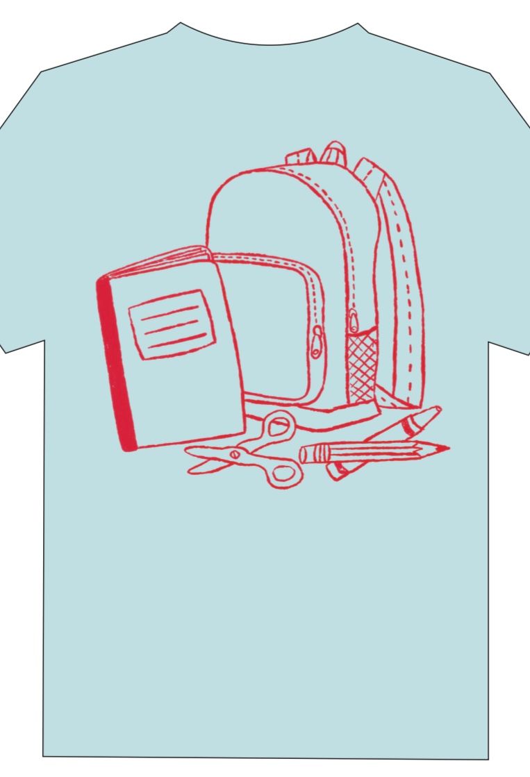 Light Blue Backpack Tee