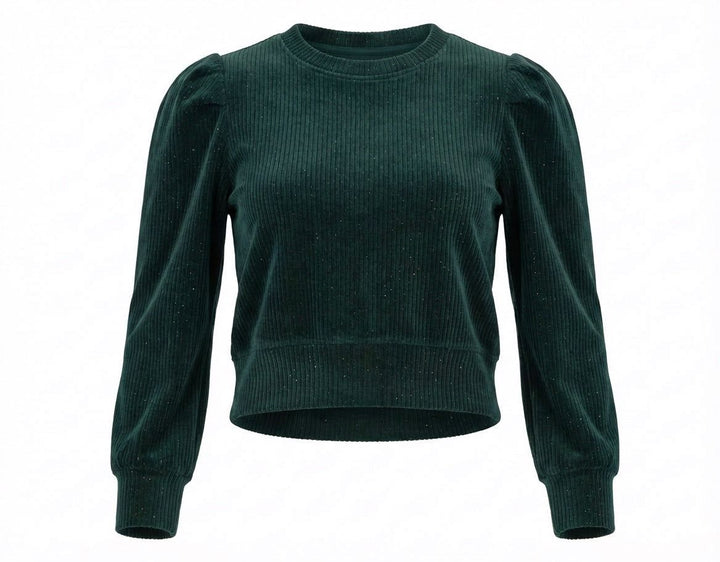 Peyton Top- Dark Green Velour