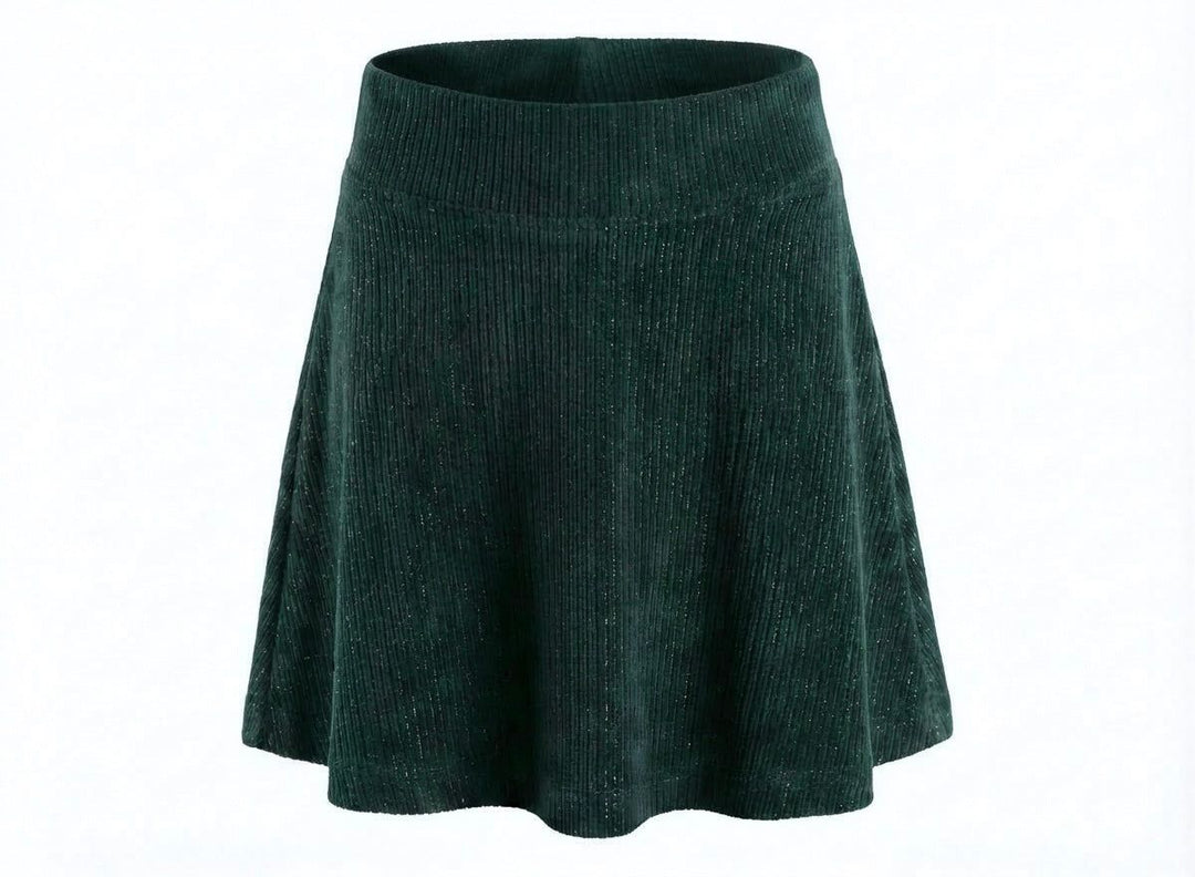 Libba Skirt- Dark Green Velour