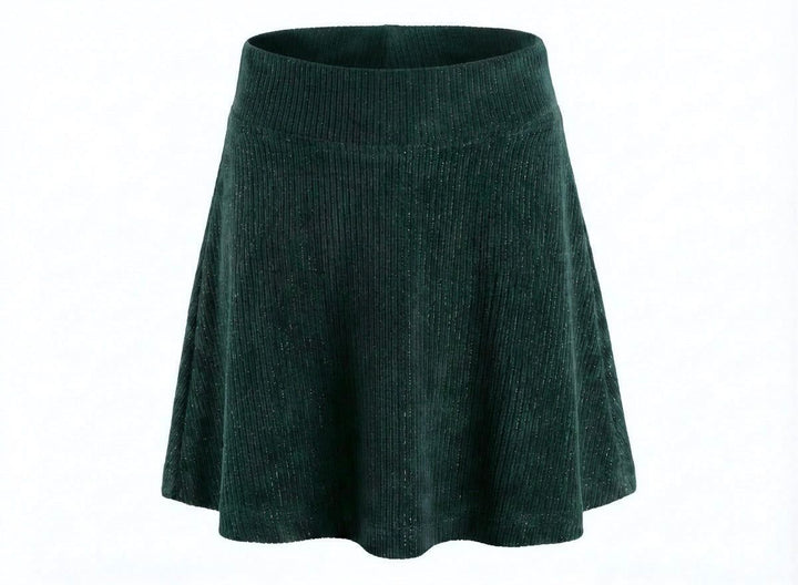 Libba Skirt- Dark Green Velour