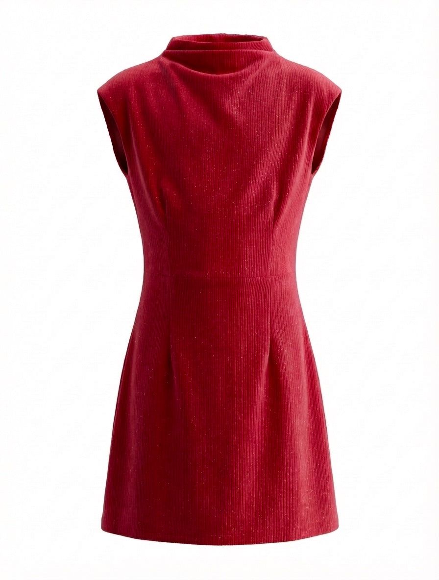 Jenny Dress- Red Velour