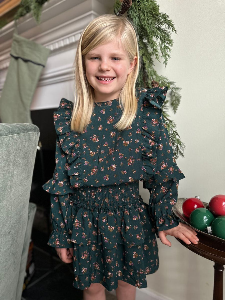 Charlie Dress- Evergreen Vintage Floral