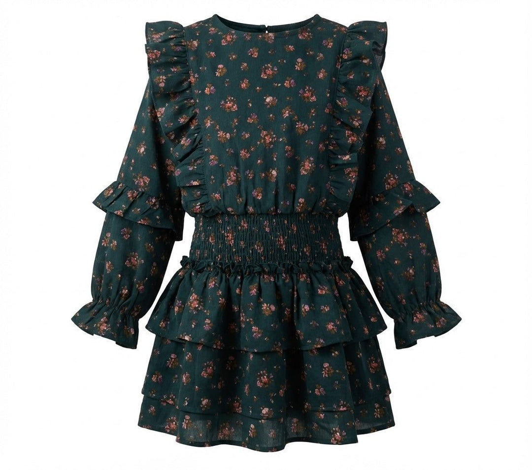 Charlie Dress- Evergreen Vintage Floral