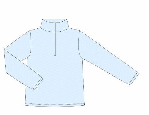 1/4 Zip Quilted Pullover- Blue
